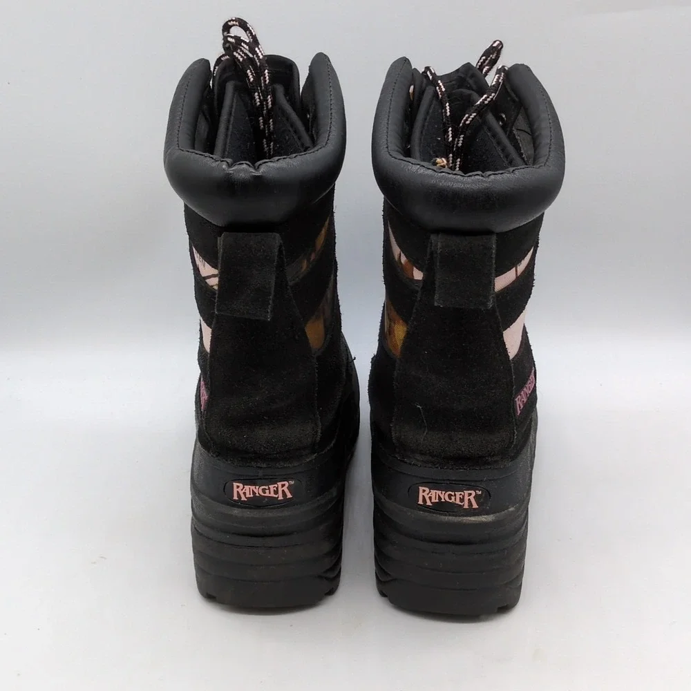 Ranger Boots Womens Black Camo 7 Insulated Snow Winter Shoe‎ Thermolite 0815